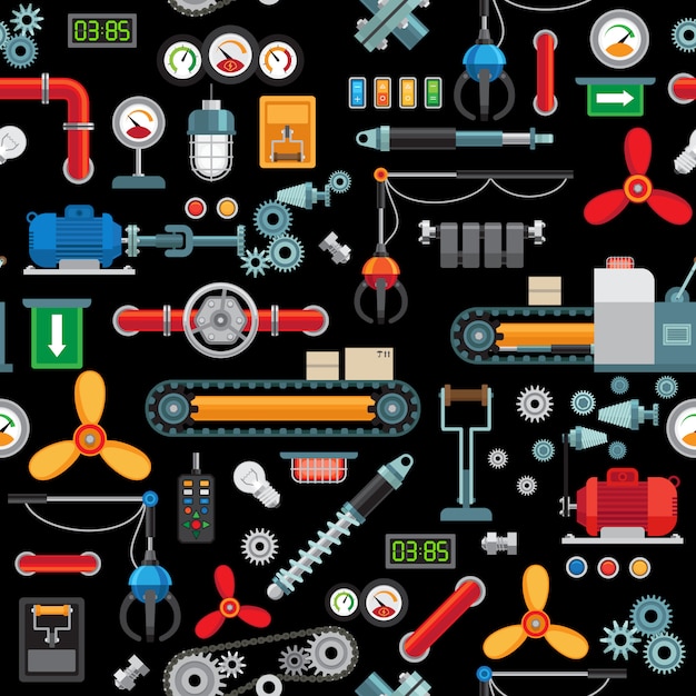 machinery industrial seamless pattern