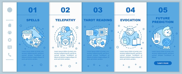 magic services onboarding mobile web pages vector template