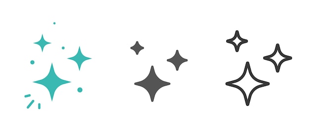 Magic shine spark icon graphic simple flat dream glitter twinkle stars pictogram glyph symbol