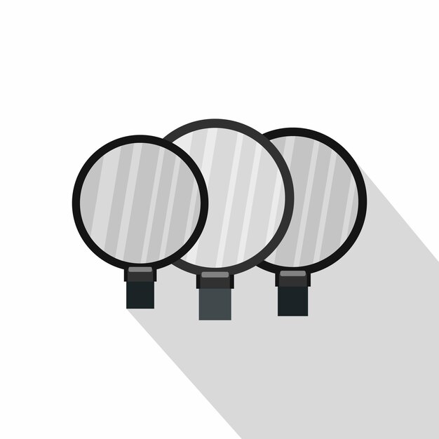 Magnified lenses icon Flat illustration of magnified lenses vector icon for web isolated on white background