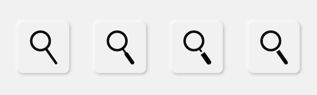 Magnifier icon set Search symbol Magnifier icons in vector Magnifying glass symbol Search sign