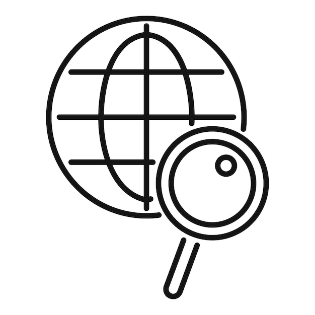 Magnifying glass exploring planet earth for global research