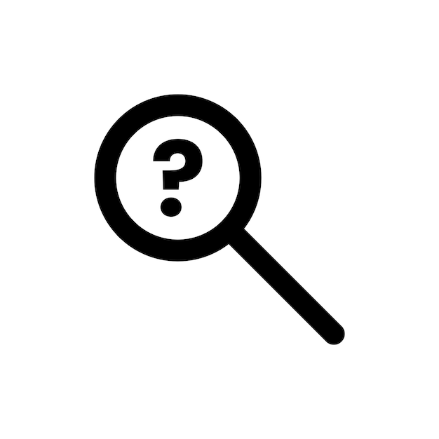 magnifying glass icon with question mark vector