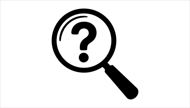 magnifying glass with question mark icon search and inquiry concept for research