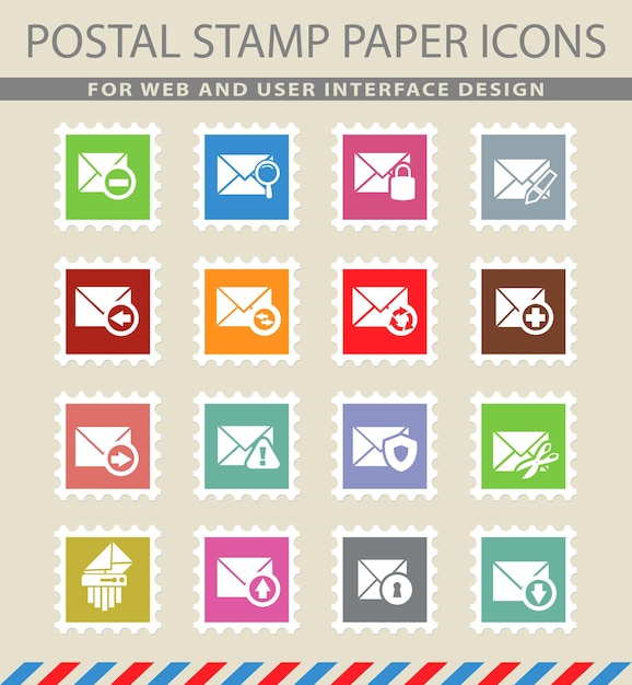 Mail and envelope icon set for web sites and user interface