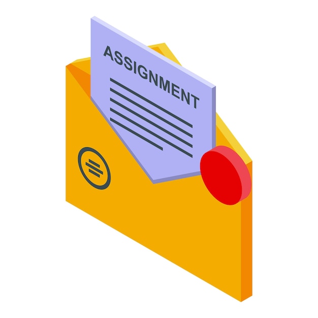 Mail assignment icon Isometric of mail assignment vector icon for web design isolated on white background