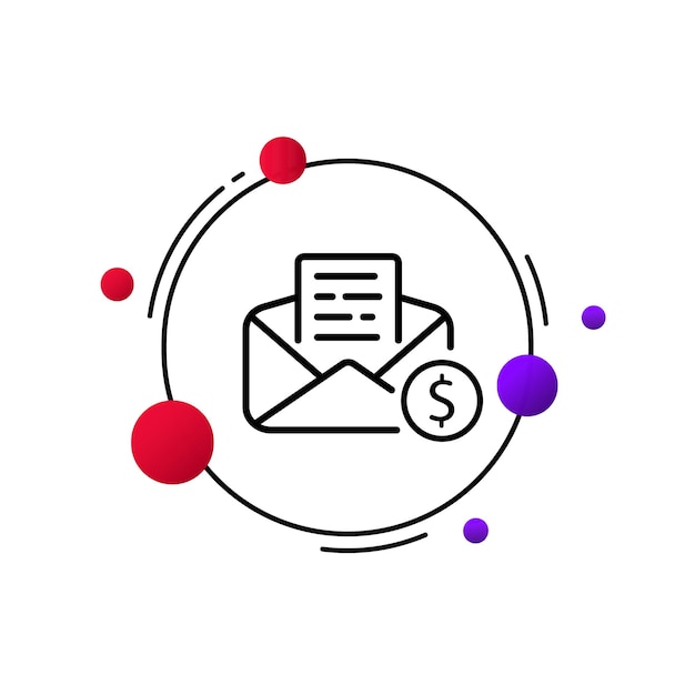 Mail icon Creating and sending a letter Letter protection Letter change Sale Email address one line style