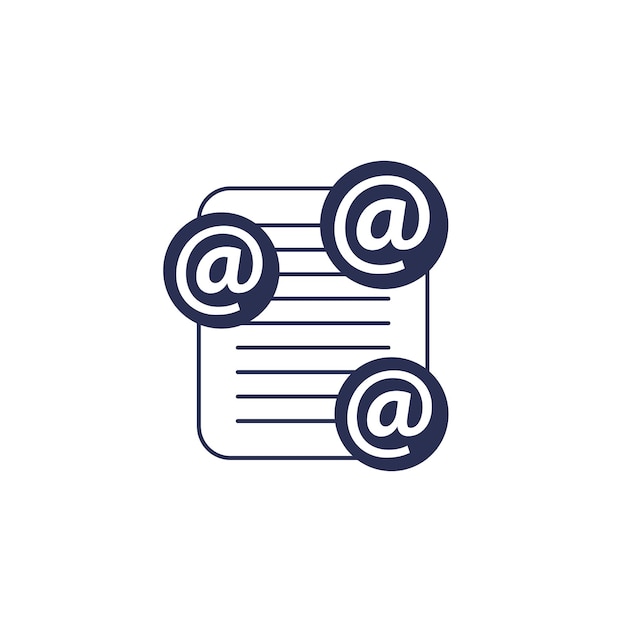 mail list icon on white