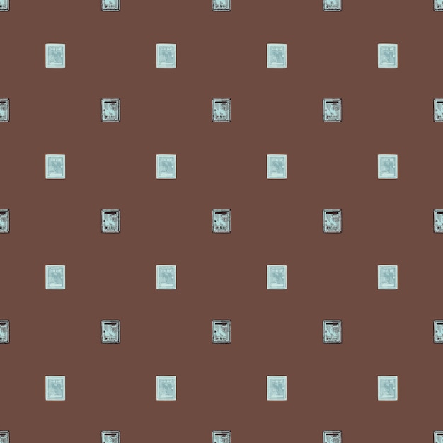 Mailbox engraved seamless pattern Vintage letterbox in hand drawn style