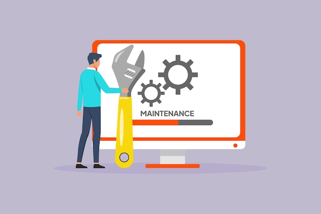 Maintenance tech concept Colored flat vector illustration isolated