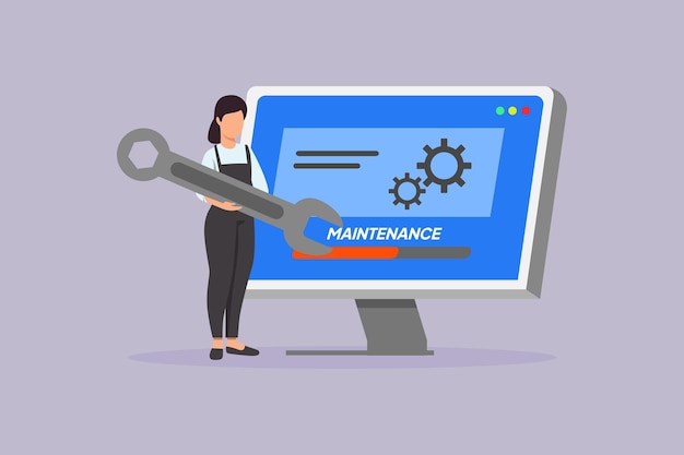Maintenance tech concept Colored flat vector illustration isolated