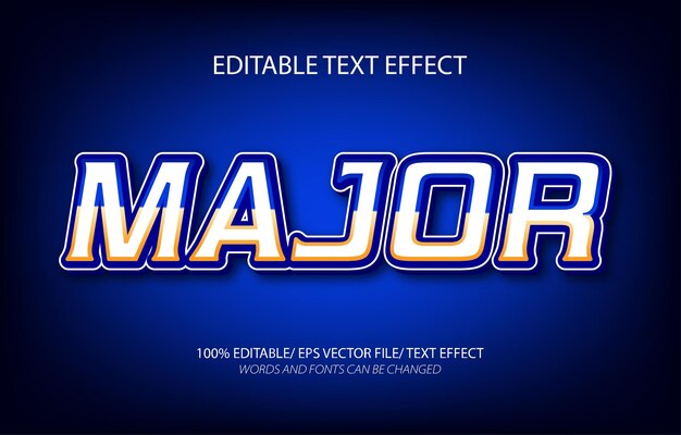 major 3d editable text effect and editable text style