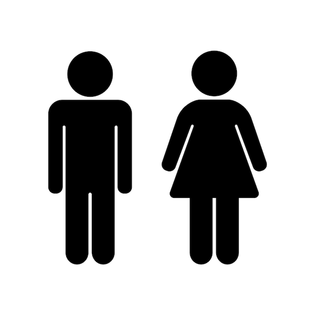 Male and female sign isolated on white background Icons toilet or Restroom sign