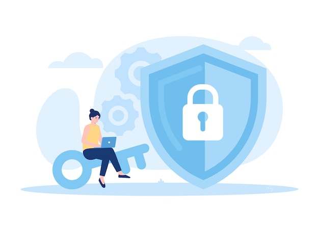 Malware protection software gadgets security assurance trending concept flat illustration