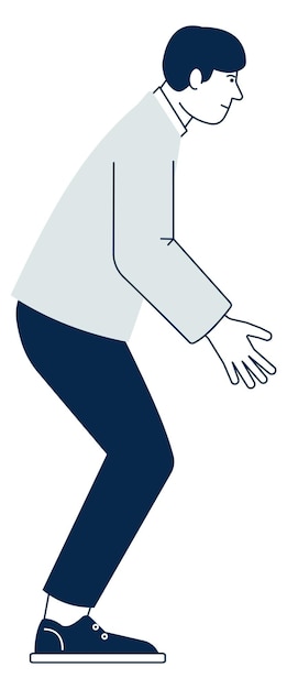 Man bending over and kneeling Person monochrome icon