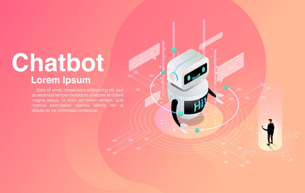 Man chatting with chatbot application. Dialog help service. AI and business IOT .  