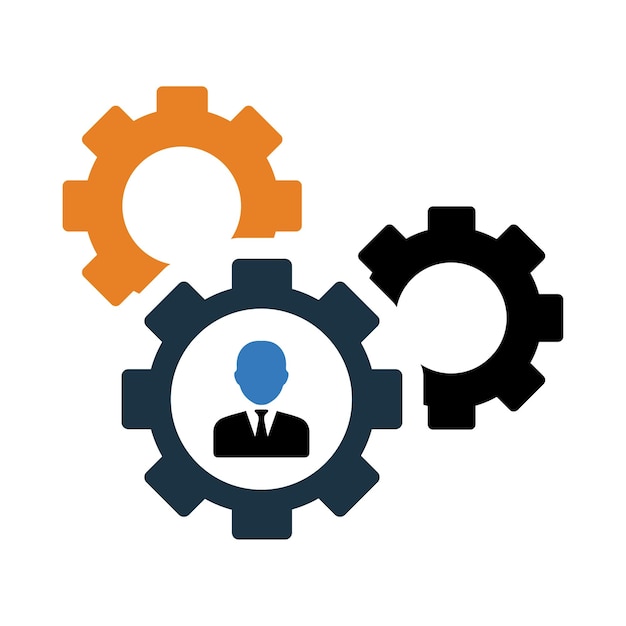 man gear people management stuff maintenance icon