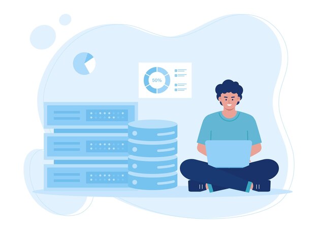 man on business concept flat illustration