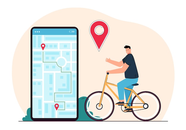 man using electronic maps to find route
