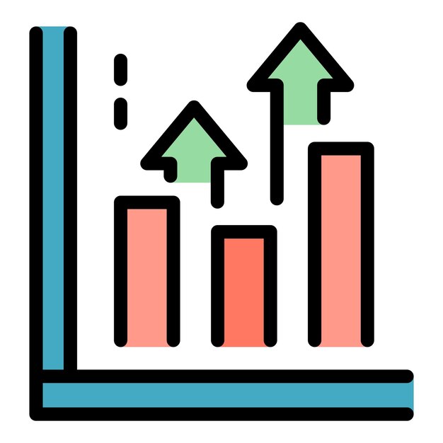 Manager graph chart icon Outline Manager graph chart vector icon for web design isolated on white background color flat