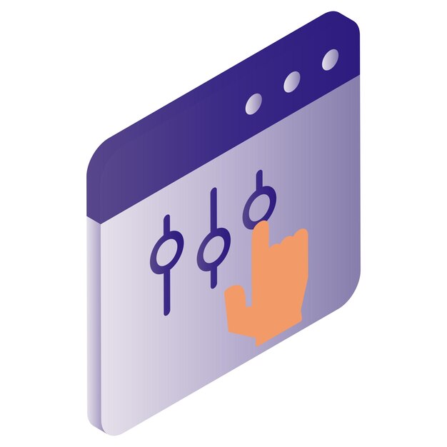 Manual Settings isometric Concept Website Control Panel options Vector Icon Design Cloud computing
