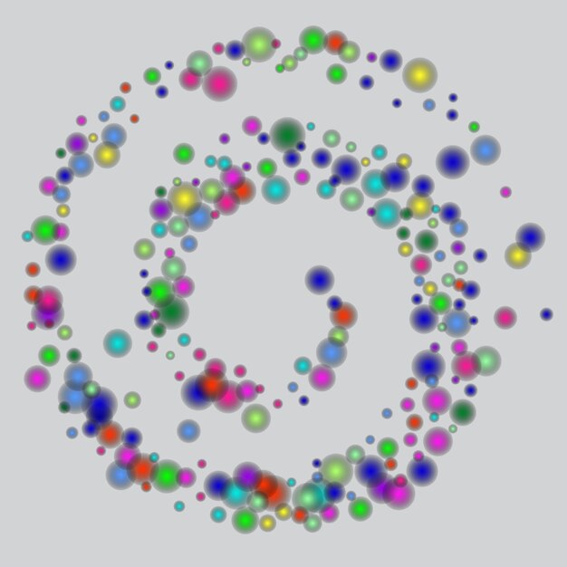 many colorful soap bubbles on black background with copy space