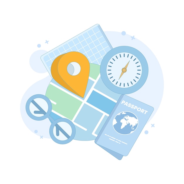 map element with gps pointer marker icon showing navigation and location symbol