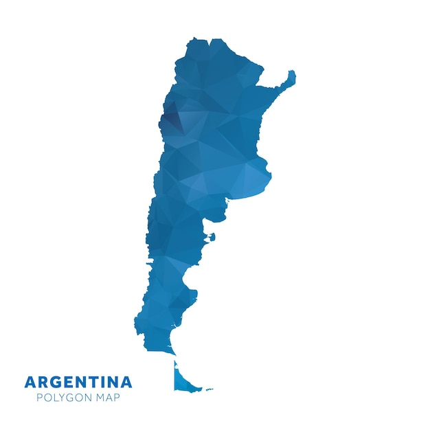 Map of Argentina Blue geometric polygon map