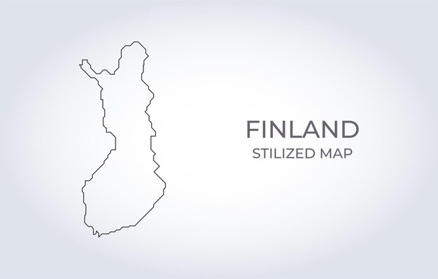 Map of Finland in a stylized minimalist style