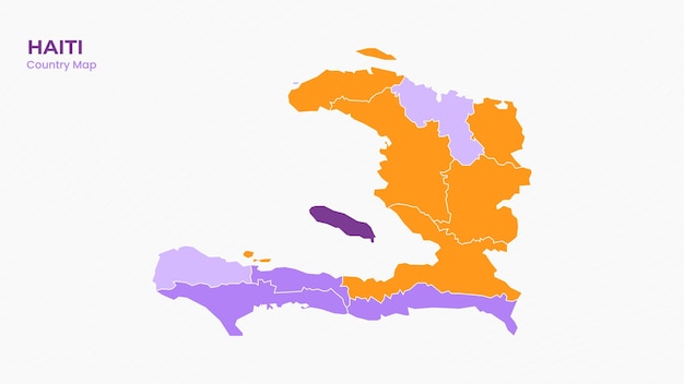 Map of Haiti isolated modern colorful State