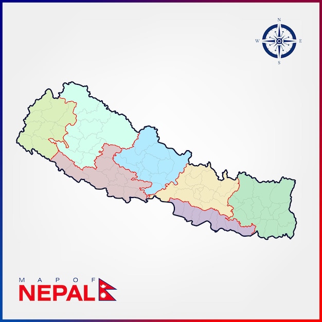 Map of Nepal map vector large size map