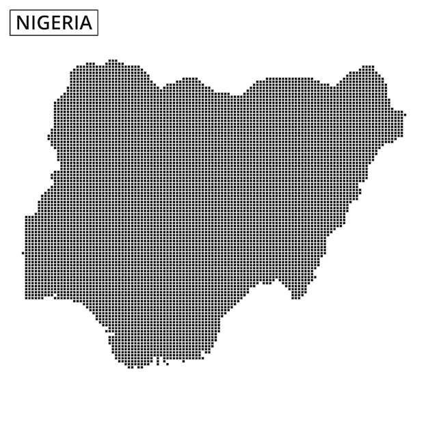 Map of Nigeria with a unique dot pattern showcasing geographical features