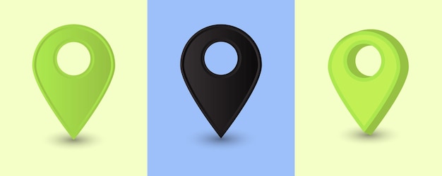 Map Pointer Location pin icon flat vector illustration design Bundle