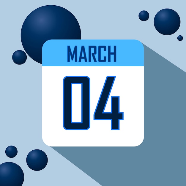 March month calendar illustration Daily planner 2024 2025