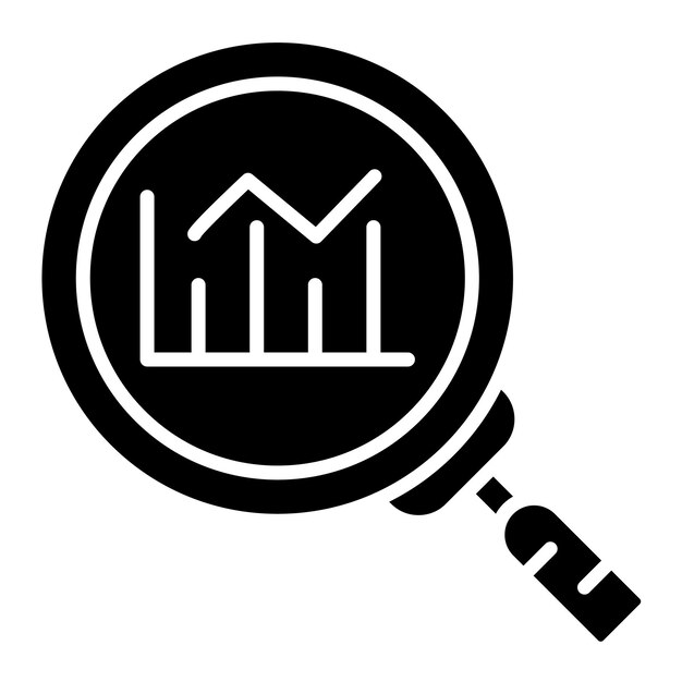 Market Research Glyph Solid Black Illustration
