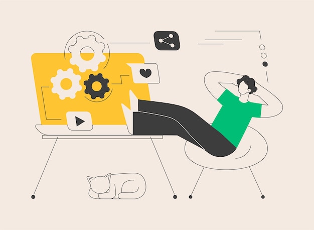 Marketing automation system abstract concept vector illustration Open source automation crm system marketing software automated advertise message online platform dashboard abstract metaphor