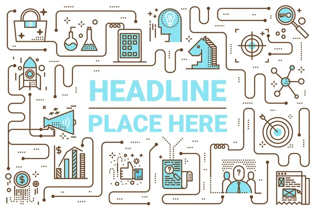marketing line icons illustration