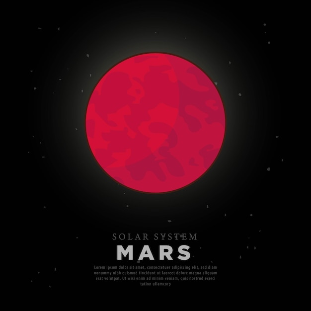mars planet vector image with space background