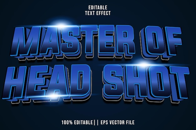 master of head shot editable text effect 3d modern style