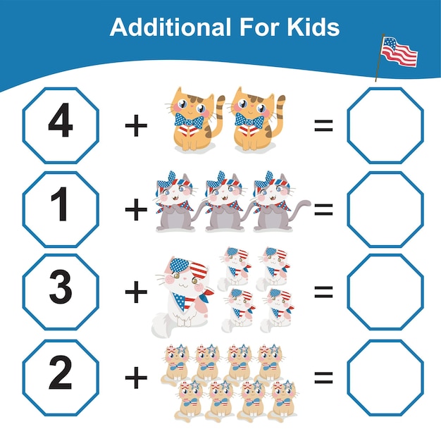 Mathematic counting worksheet Math activity count and write the answer Vector file