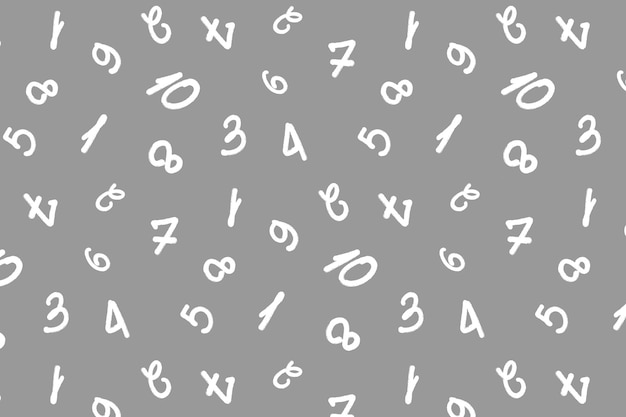 Mathematical pattern on a gray background different numbers in random order