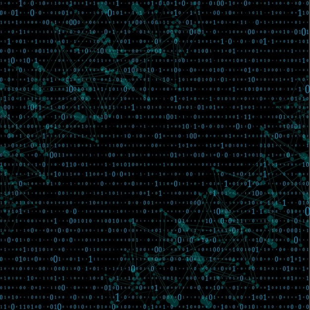 Matrix Background with numbers on the screen Binary code zero one Coding Data stream