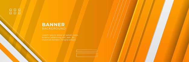 Mẫu bản thiết kế banner trừu tượng màu cam gradient và vàng hiện đại