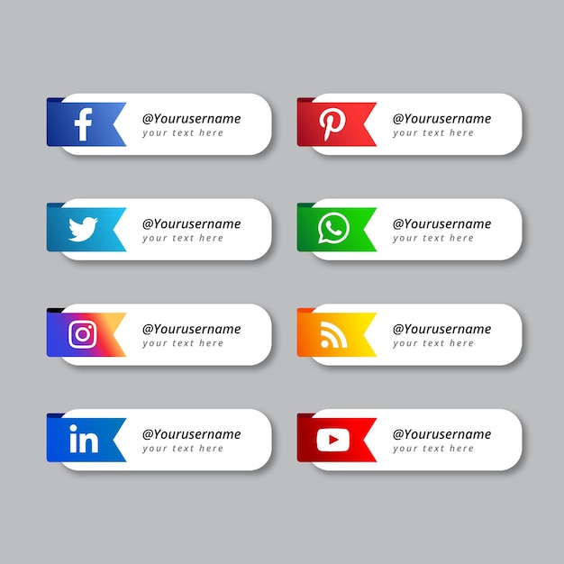Mẫu banner phần ba phía dưới logo mạng xã hội