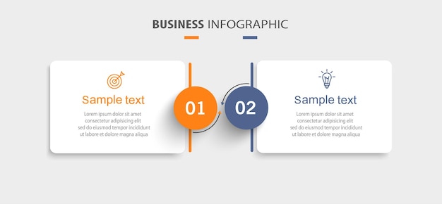Mẫu biểu đồ thông tin vector với các biểu tượng và 2 tùy chọn hoặc bước