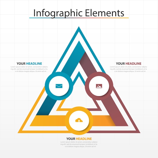 Mẫu các yếu tố Infographics hình tam giác đầy màu sắc