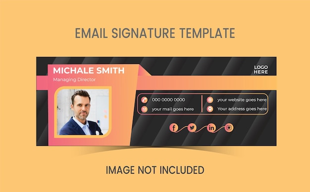 Mẫu chữ ký email hoặc chân trang email và thiết kế ảnh bìa mạng xã hội cá nhân