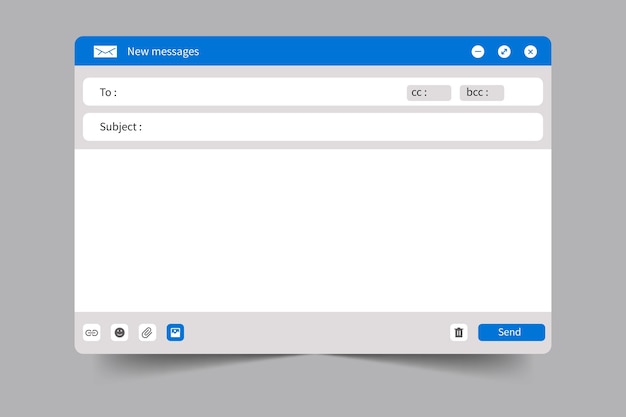 Mẫu email trống thiết kế phẳng