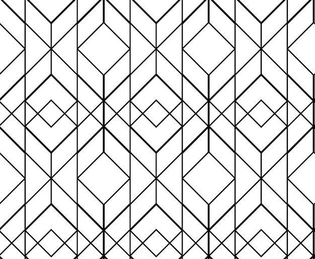 Mẫu hình học liền mạch. Vector nền trừu tượng cổ điển màu đen trắng