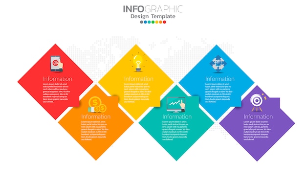 Mẫu infographic dòng thời gian với các mũi tên và thiết kế phẳng 5 tùy chọn